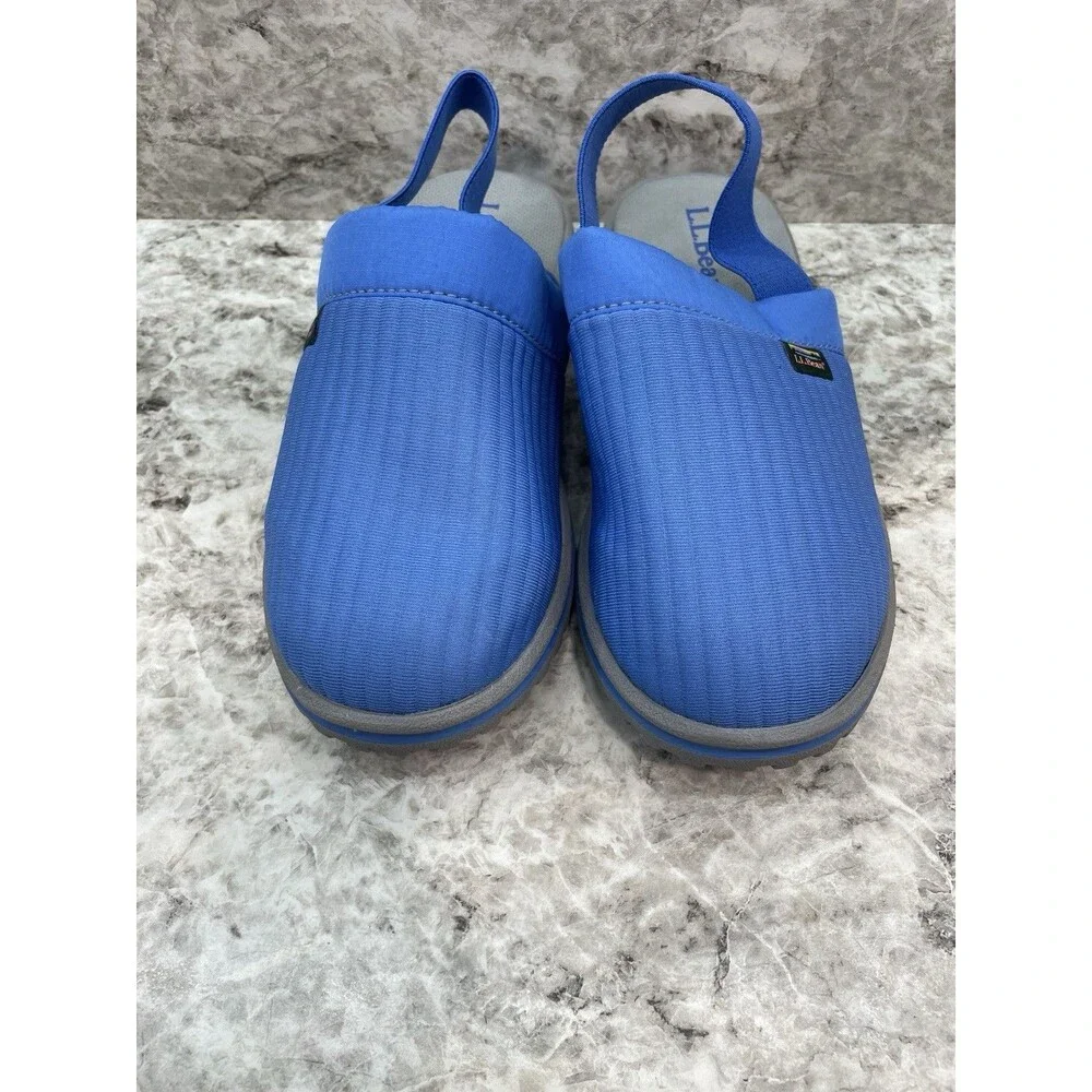 L.L. Bean Kids' Airlight Light Ocean Blue Slippers Elastic Strap Size 1-2 New